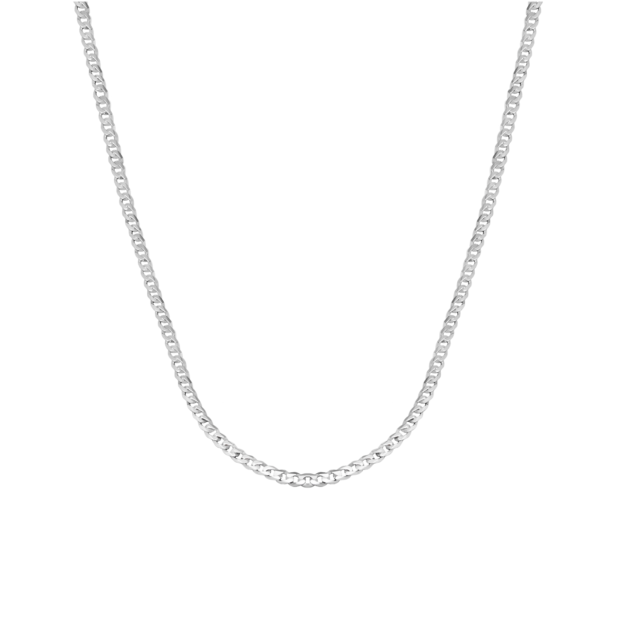 Curb Chain Necklace 2.1 mm Kari, 925 Sterling Silver