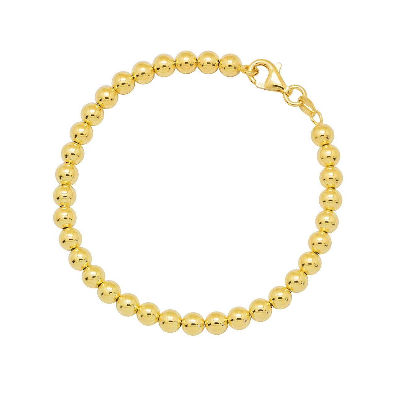 Ball Bracelet 5.0 mm Enia, 925 Sterling Silver, gold-plated