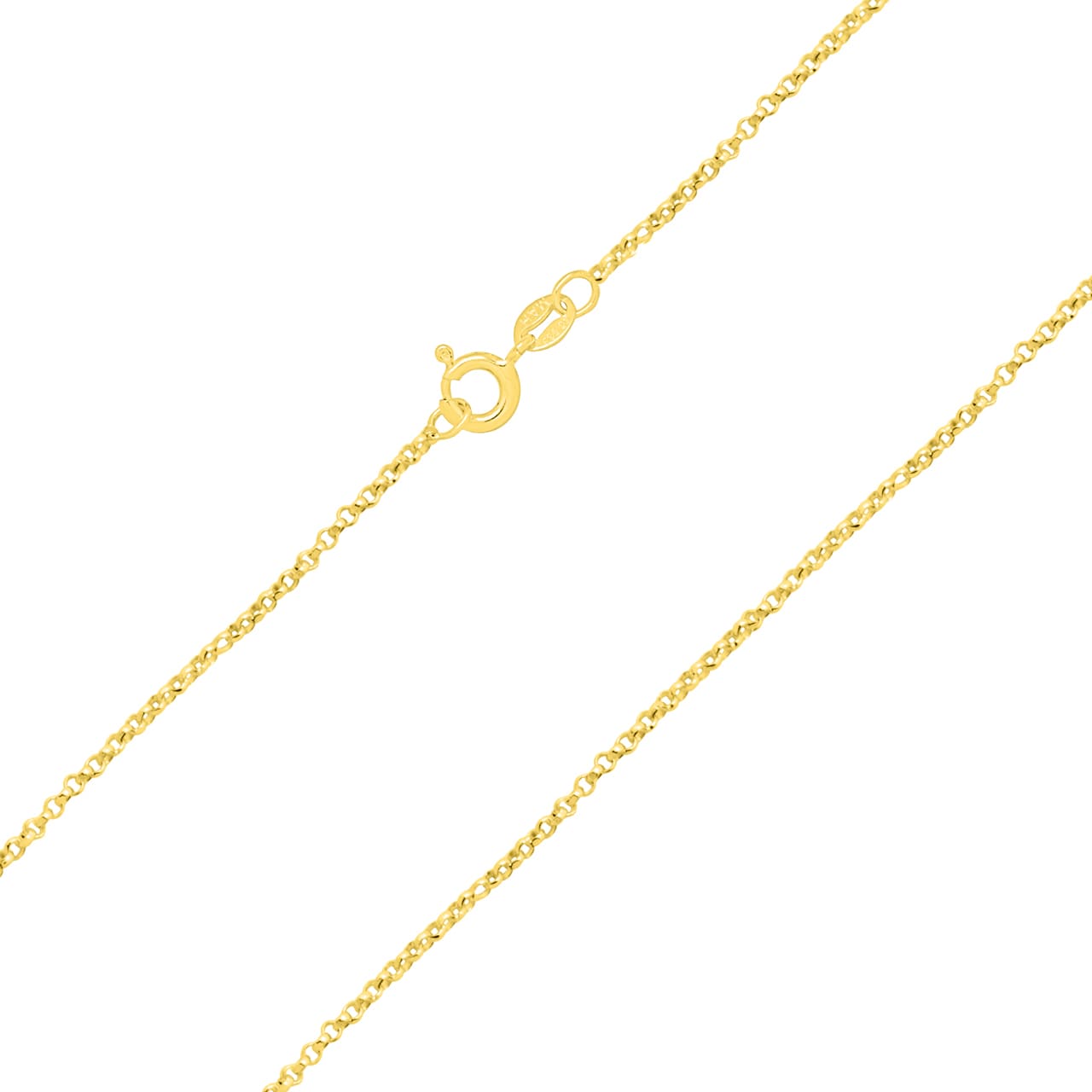 Round Anchor Chain 1.4 mm, 925 Sterling Silver, gold-plated