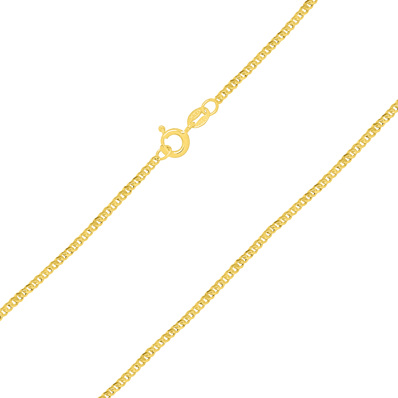 Curb Chain Necklace 2.1 mm Kari, 925 Sterling Silver, gold-plated