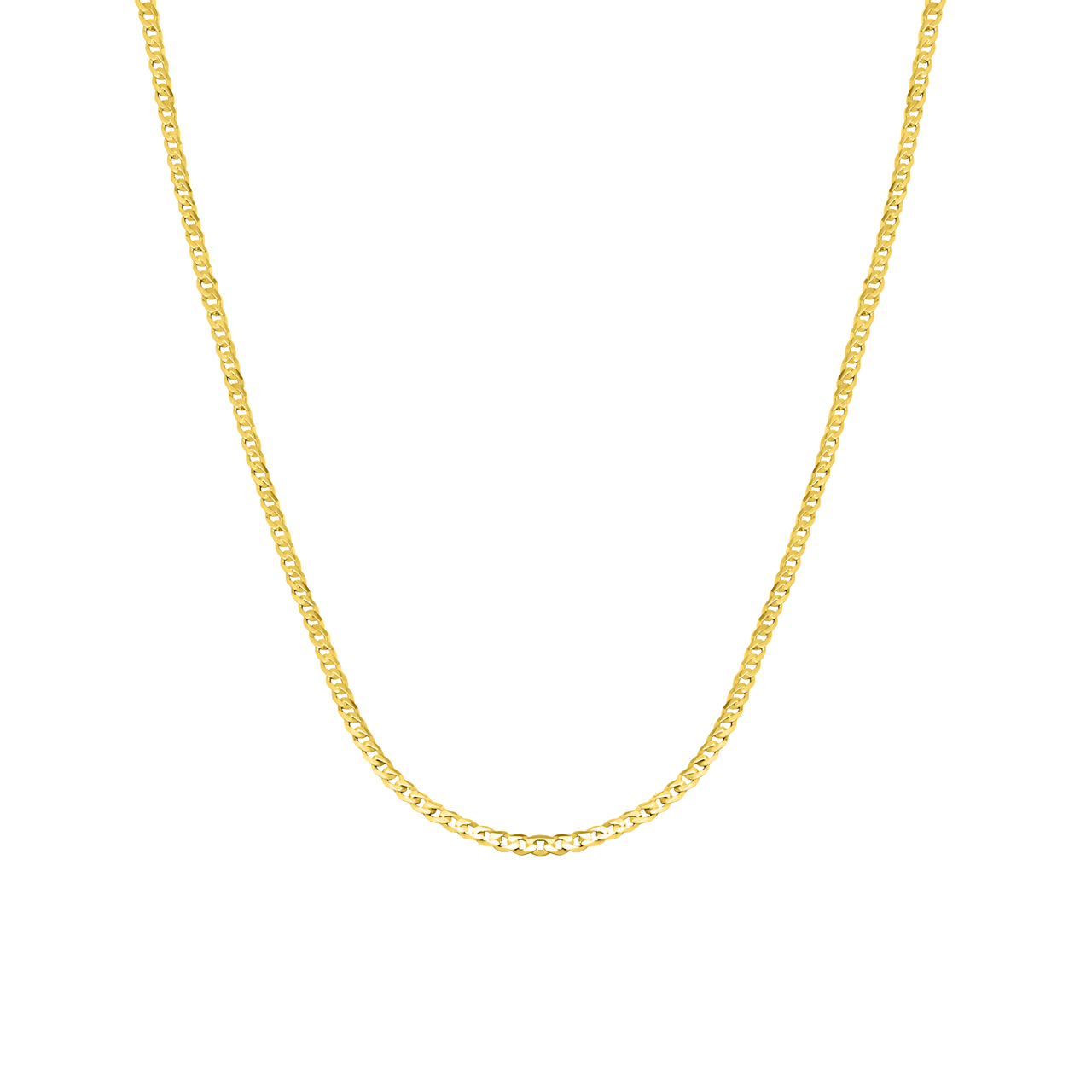 Curb Chain Necklace 1.2 mm Kari, 925 Sterling Silver, gold-plated