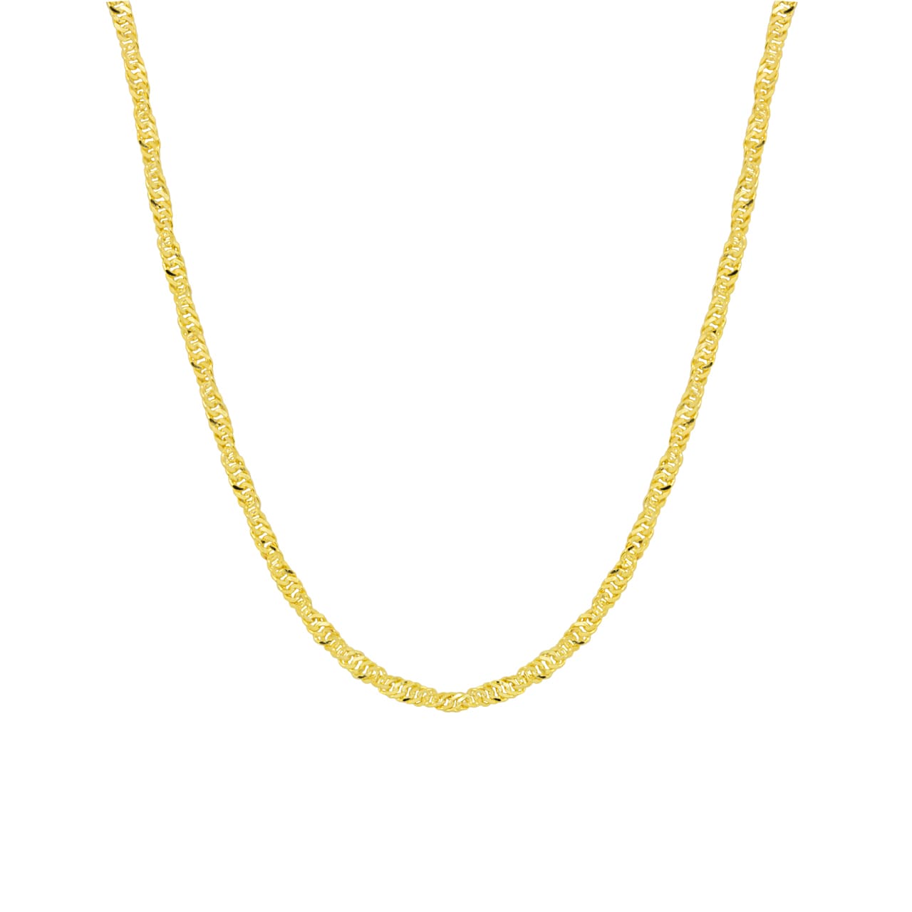 Singapore Necklace 2.0 mm, 925 Sterling Silver, gold-plated